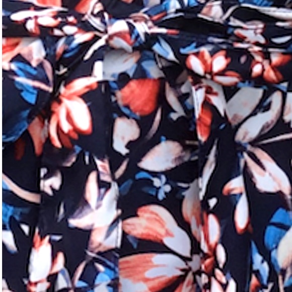 SAINT JOHN'S BAY Tennis Flora Printed Short Skirt Elastic Waist Tie Pockets M - Picture 8 of 9